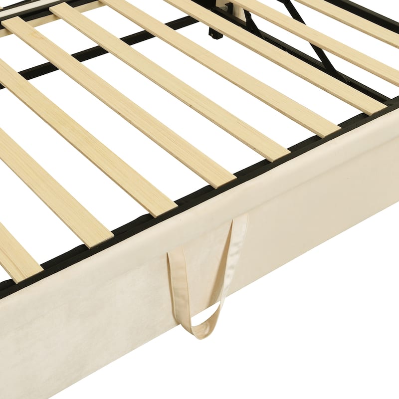 Beige Upholstered Twin Size Daybed with Pop Up Trundle, Multi-Functional Design
