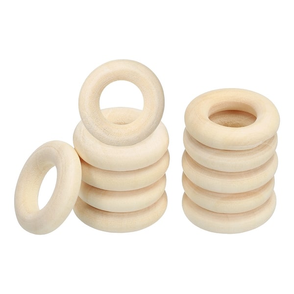 Wooden Rings for Crafts 100Pcs Natural Wood Rings Unfinished Wood