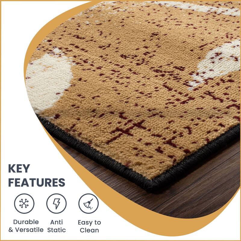 Contemporary Floral Patchwork Indoor Area Rug or Runner by Superior