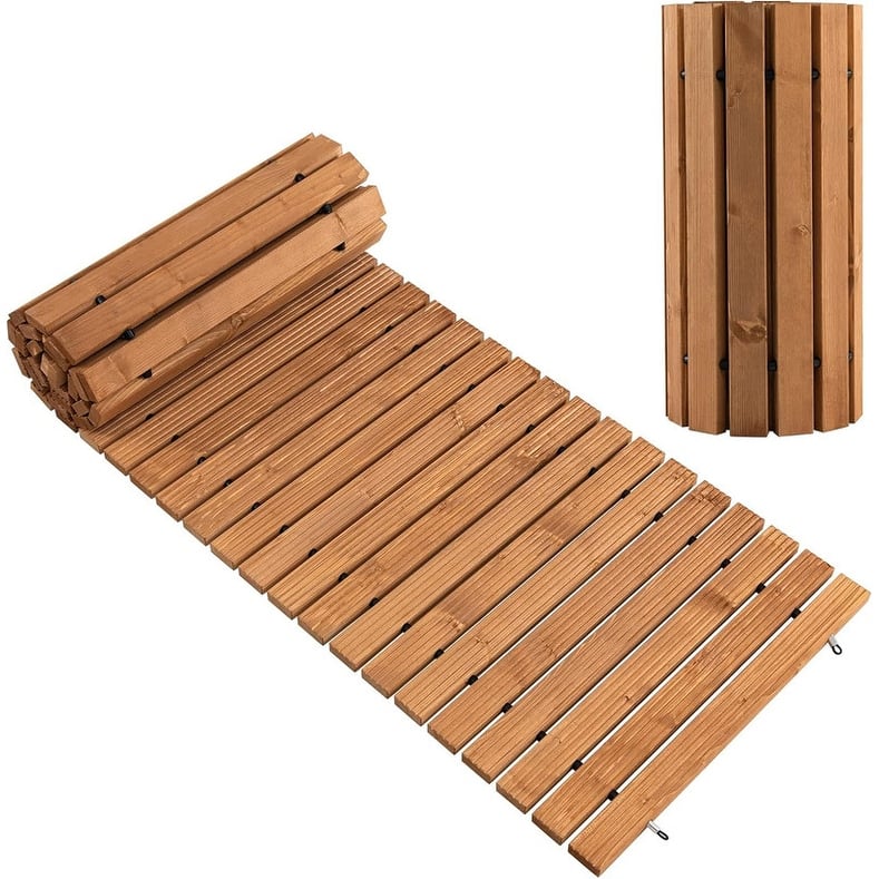 8ft Wooden Garden Pathway, Roll-Out Hardwood Walkway for Backyard Wedding