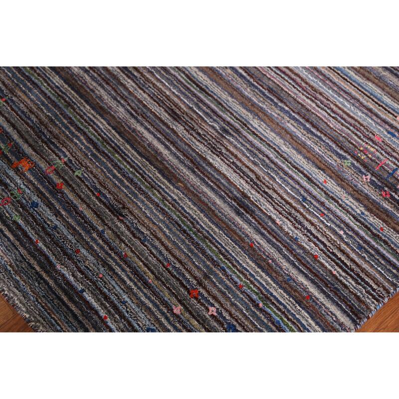 Hand Knotted Oriental 100% Wool Carpet Tribal Animal Pictorial Multi-Colored Gabbeh Area Rug - 7' 10'' X 5' 6''