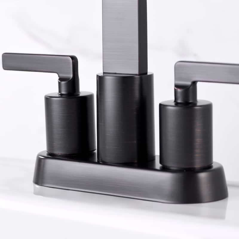Luxier MSC14-T 4 in. Centerset 2-Handle Bathroom Faucet with Drain