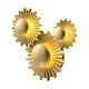 preview thumbnail 10 of 8, 17" Art Deco Gold 3-Light LED Sunbeam Flush Mount Wall Light Sconce