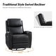 preview thumbnail 62 of 111, Fiacro 30.31" Genuine Leather Wingback Swivel Rocker Recliner with Nailhead Trim