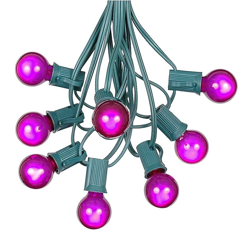 25 Foot G30 Outdoor Globe Patio String Lights - Set of 25 G30 Bulbs - Purple
