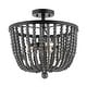 preview thumbnail 7 of 10, Dune Wood Bead 16" 3-Light Bohemian Farmhouse Iron LED Semi Flush Mount, Oil Rubbed Bronze/Grey by JONATHAN Y