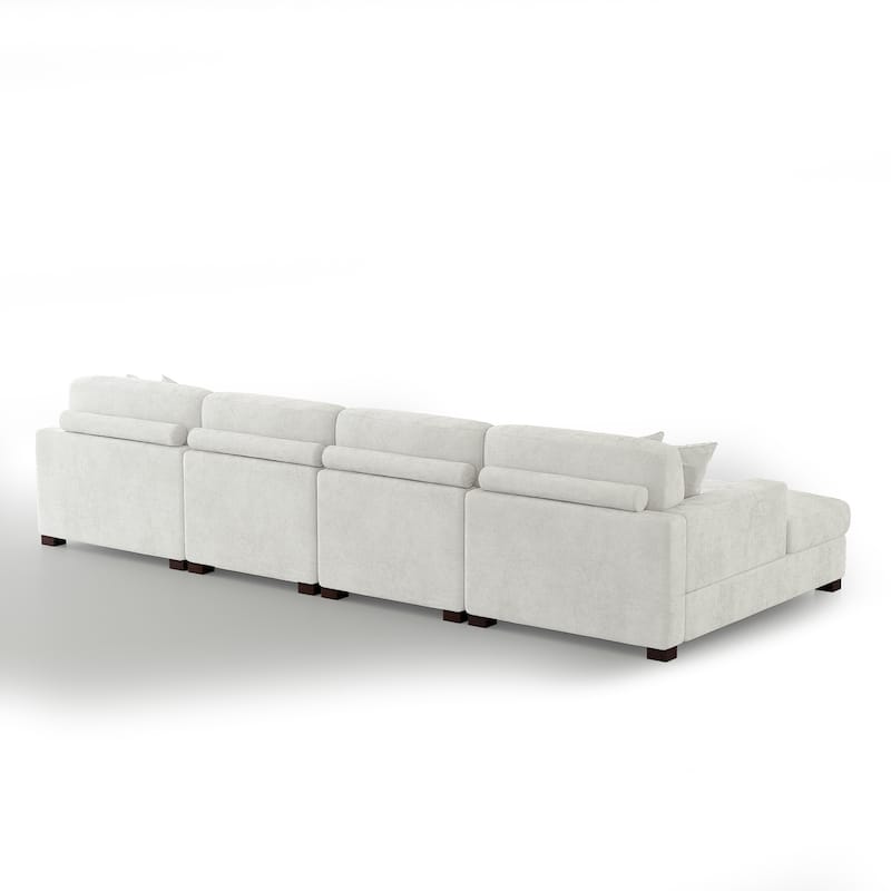 Modern Upholstered Chenille Modular Sectional Sofa with 2 Chaise
