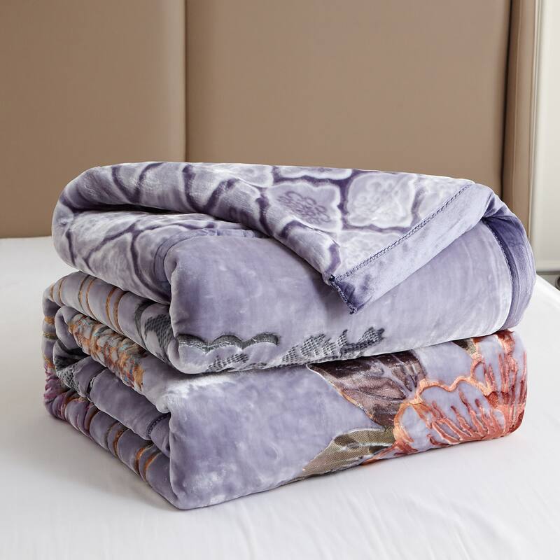 Luxury Heavy Thick Plush Blanket 2 Ply A&B Disign For Winter