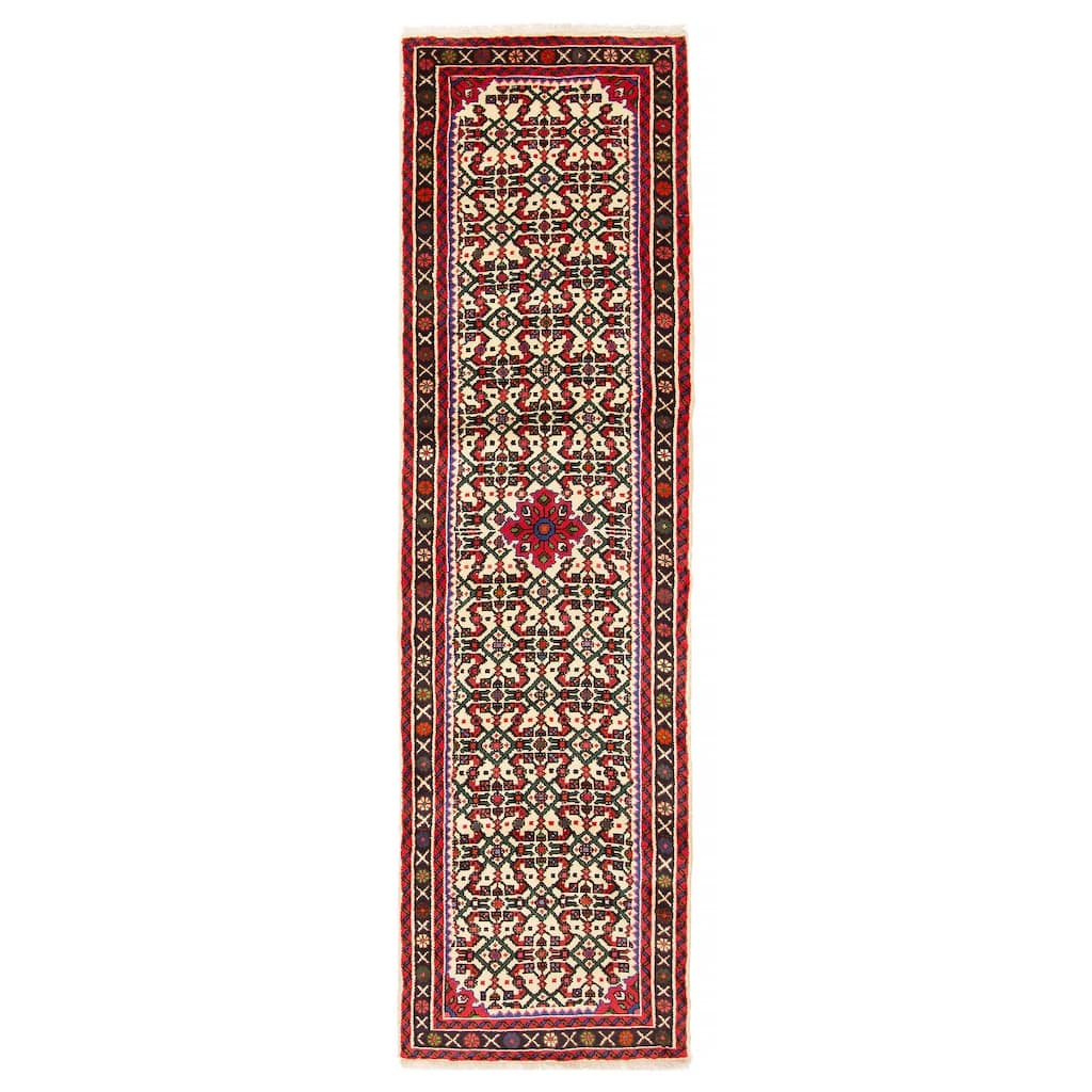 ECARPETGALLERY Hand-knotted Andelz Cream Wool Rug - 2' 7" x 9' 3"