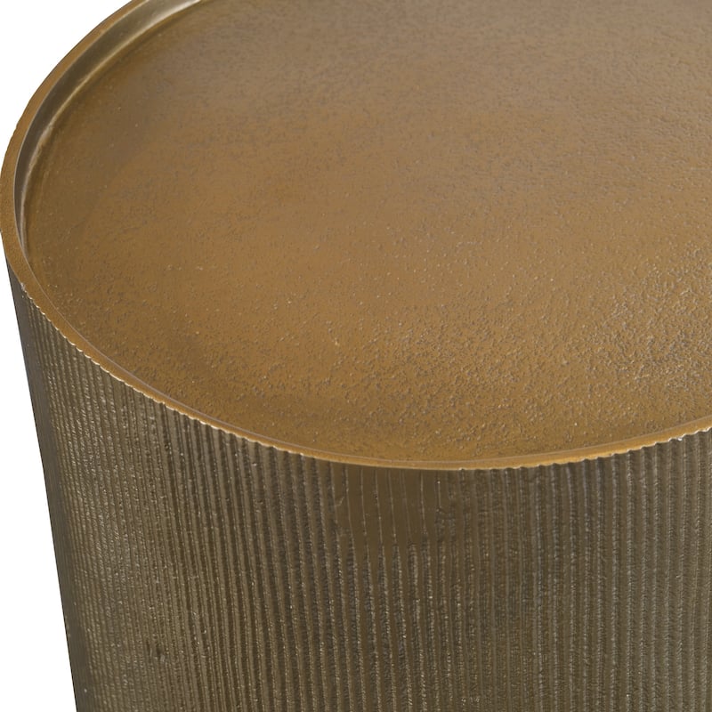 Uttermost Adrina Antique Gold Drum Accent Table