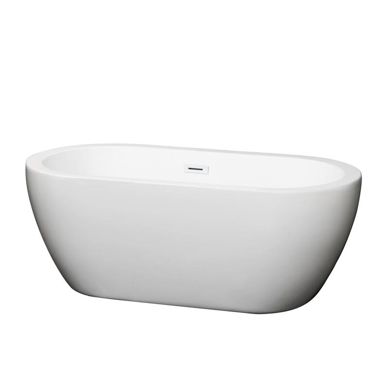 Wyndham Collection Soho 60" Free Standing Acrylic Soaking Tub with - White / Shiny White Trim