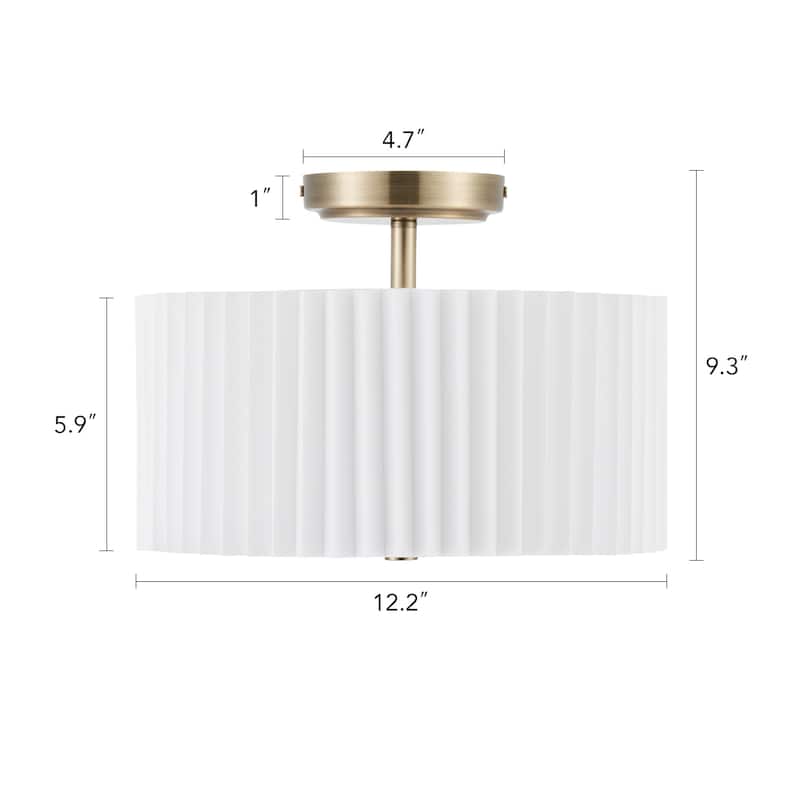CO-Z 2-Light Modern Semi Flush Mount Ceiling Light Fixture - Gold
