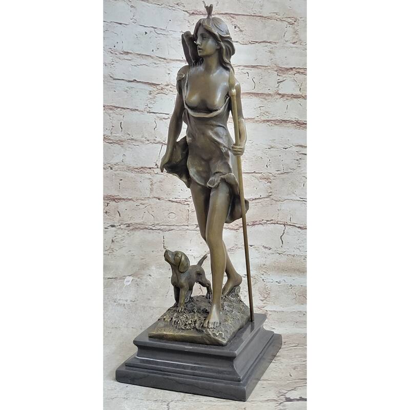 14 Inches Tall Hot Cast Bronze Statue Of Diana The Huntress Artemis Goddess Sculpture
