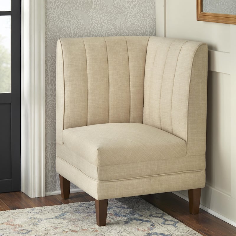 Lifestorey Kerrington Channel Back Upholstered Corner Seat - Cream