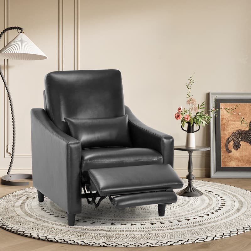 Electric Pushback Recliner with Leather Upholstery & Charging Port - Adjustable Recline for Living Room​