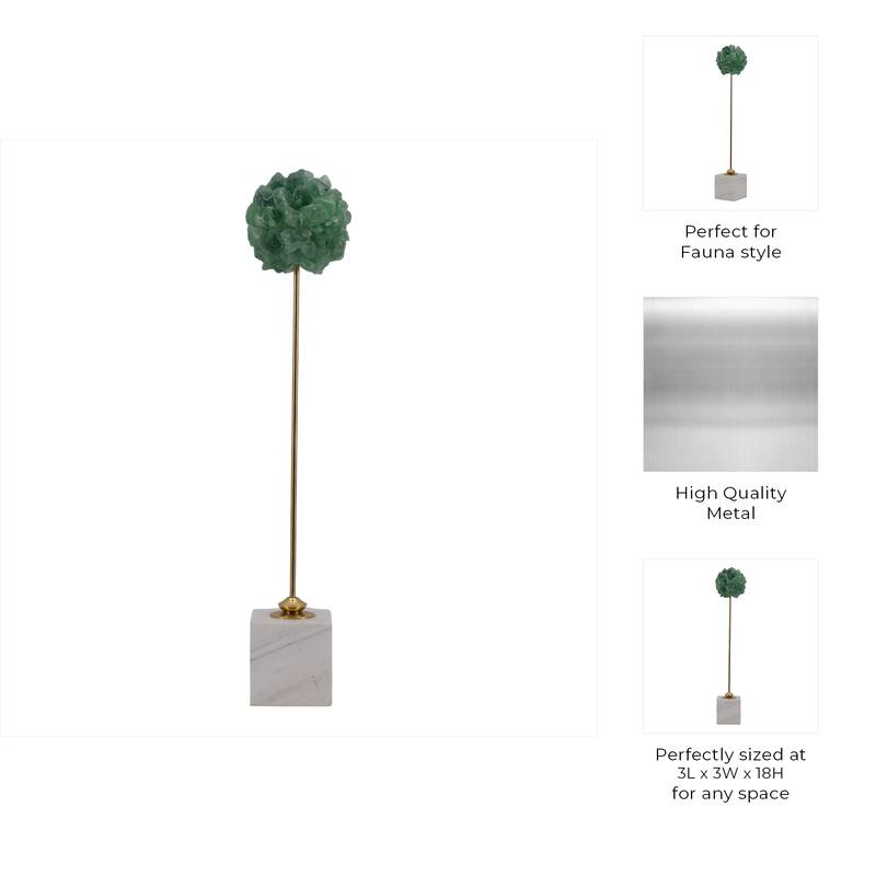 Metal Marble Decorative Object Sculpture with Modern Fauna Design