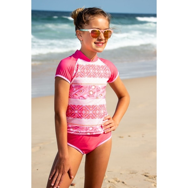Sun Emporium Indian Summer Print Rash Guard Bikini Set Little Girls. Opens flyout.