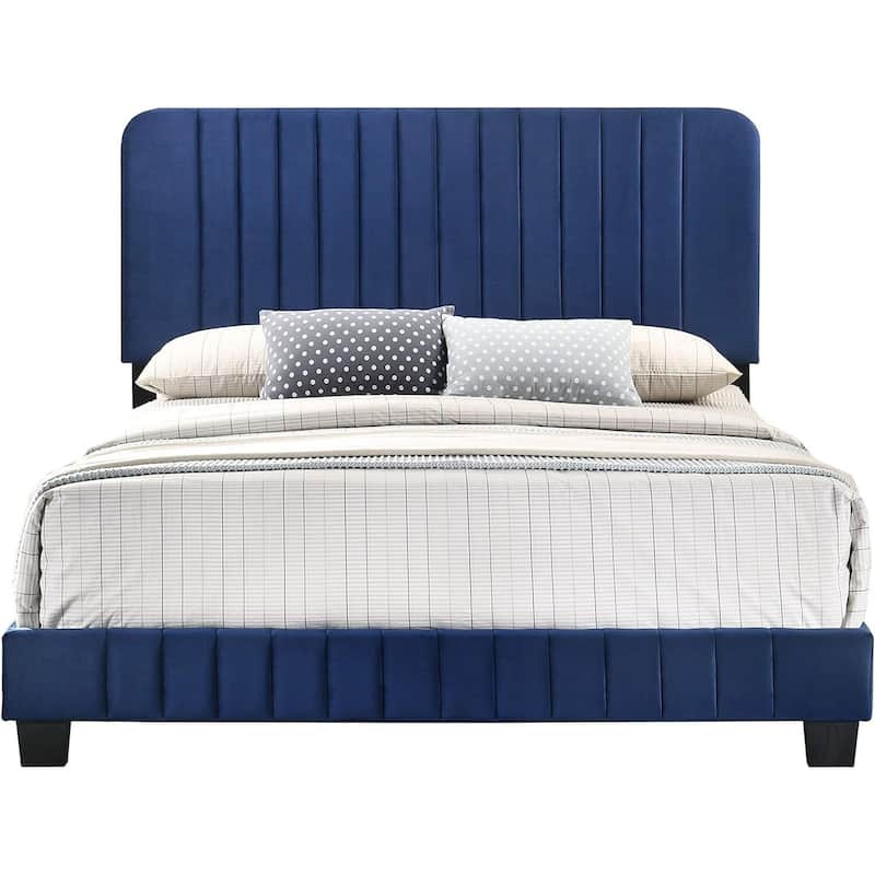 Navy Blue Full Bed with Contemporary Style, Vibrant Finish and Spacious Frame for Guest Rooms or Stylish Bedroom Decor