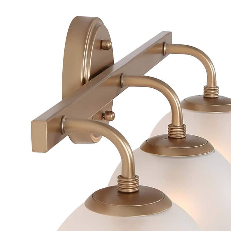 Siya Modern Gold Bathroom Vanity Light 3-light Wall Sconces with Frosted Glass Dimmable Light - L23.5"x W 6.5"x H 10.5"