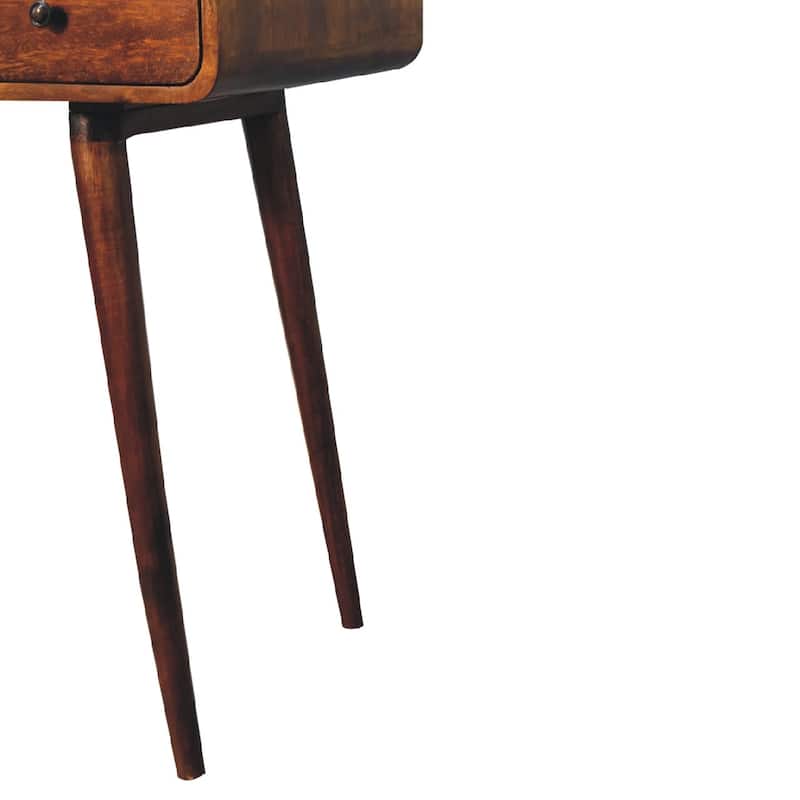 Mid-Century Modern Wood Curved Writing Desk Table With Strong Legs