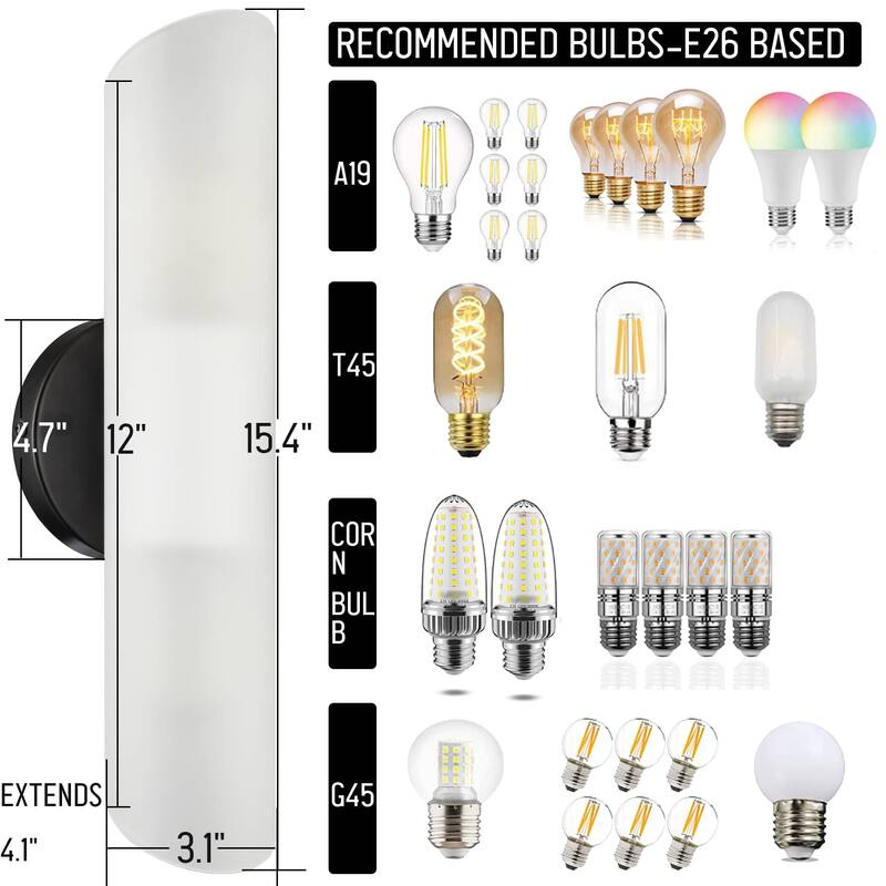 Syracuse Modern 2-Bulbs Cylinder Sconce Lighting Set of 2