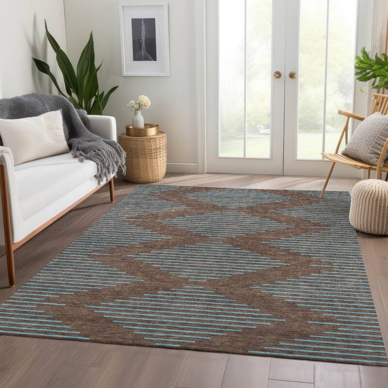 Premium Washable Super Soft Global Stripes Mayfield Rug