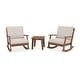 preview thumbnail 10 of 11, POLYWOOD Braxton 3-Piece Deep Seating Rocker Set Teak / Dune Burlap