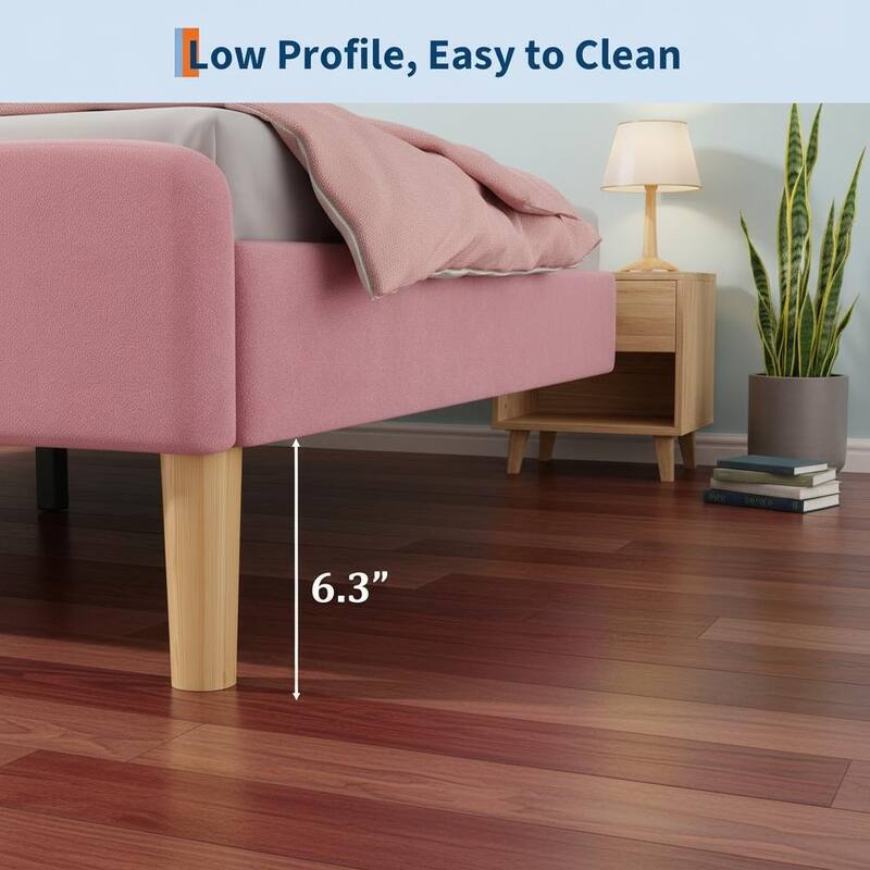 Bed Frame, Adjustable LED Headboard and Footboard