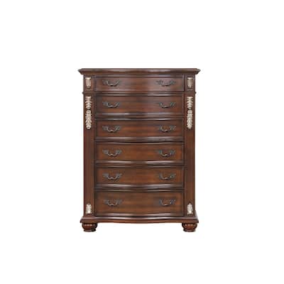 Lyon Cherry 6-Drawer 40 in. W Chest of Drawers