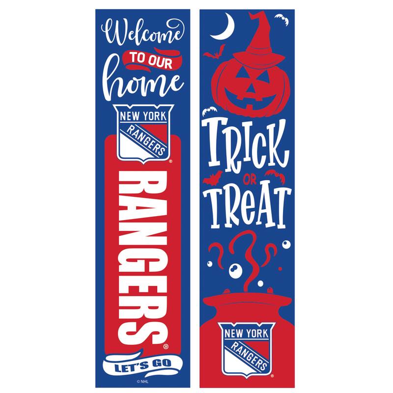 47" Double Sided Seasonal Porch Leaner, New York Rangers - 47" x 11.25"