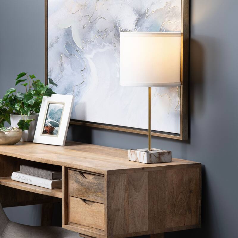 Tilbury 19" USB Table Lamp, White