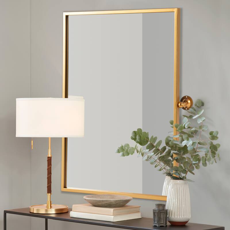 Iron Metal Frame Rectangular Windowpane Wall Mirror Farmhouse Rustic Elegant Decor for Living Room Bedroom Bathroom Entryway