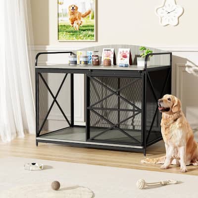 42.8" Heavy Duty Large Dog Crate Furniture for Large Medium Dog,Wooden Dog Kennel Indoor End Table, Decorative Pet House