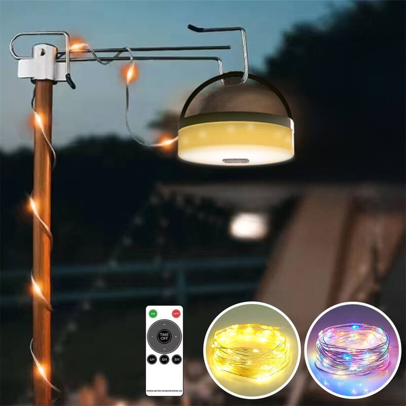 32.8FT Waterproof Solar String Lights - Retractable Outdoor LED Strip Lights