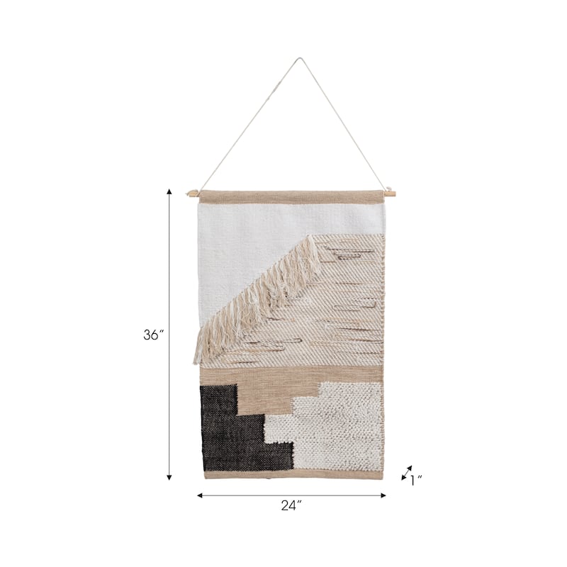Woven Layered Look Tapestry Wall Hangings - Natural, 36 in.