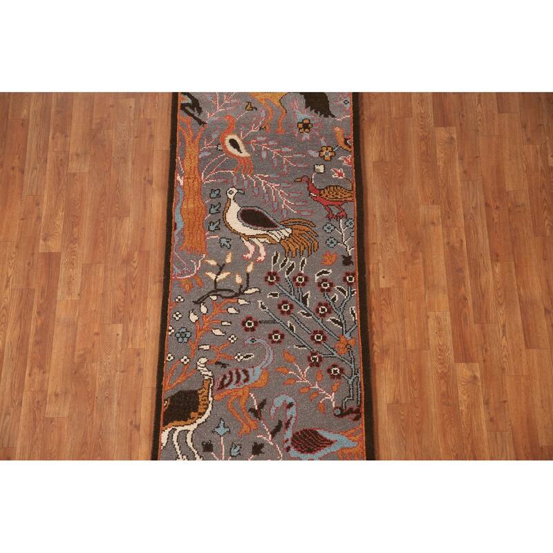Animal Pictorial Ziegler Accent Rug Handmade Wool Carpet - 2'6"x 5'10"