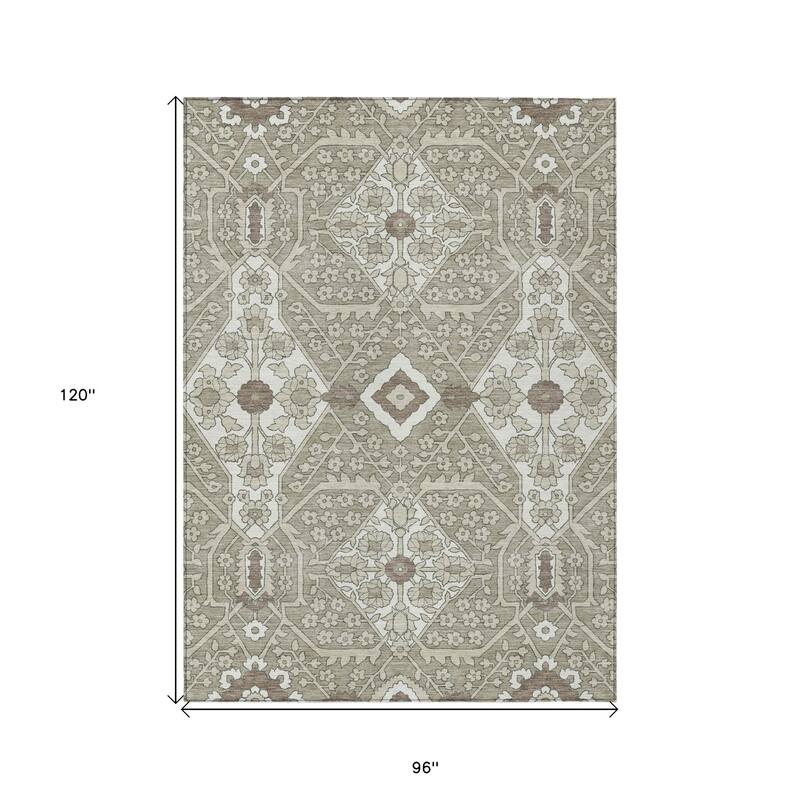 HomeRoots Floral Transitional Rectangle Outdoor Rug