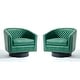 preview thumbnail 61 of 79, 2 Set Tufted PU Vegan Leather Swivel Barrel Chair with Nailheads Trim