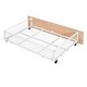 preview thumbnail 15 of 13, Stylish Full Over Twin & Twin Bunk Bed, Metal Triple Bunk Bed with Drawers and Guardrails, Sturdy and Durable, White