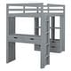 preview thumbnail 7 of 8, Twin Size Eye-catching Design Loft Bed with large shelves, writing desk and LED Light, Maximum Storage Space, Gray