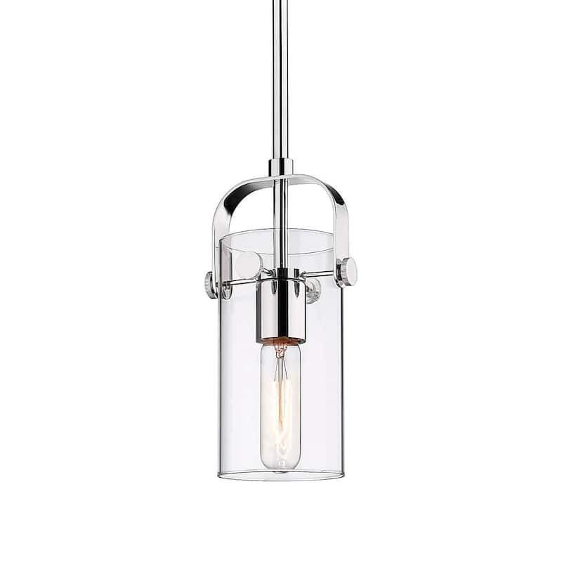 Innovations Lighting 423-1S-10-5 Pilaster II Cylinder Pendant Pilaster - Polished Chrome / Clear