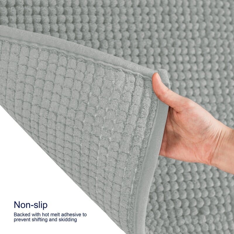 Subrtex Luxury Chenille Bath Rugs Soft Bathroom Mats