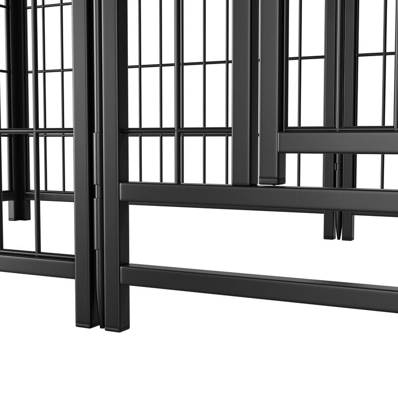 24" Dog Pen 8 Panel Dog Playpen Indoor Outdoor Metal Puppy Pet Fence Portable Folding Animal Exercise Fence