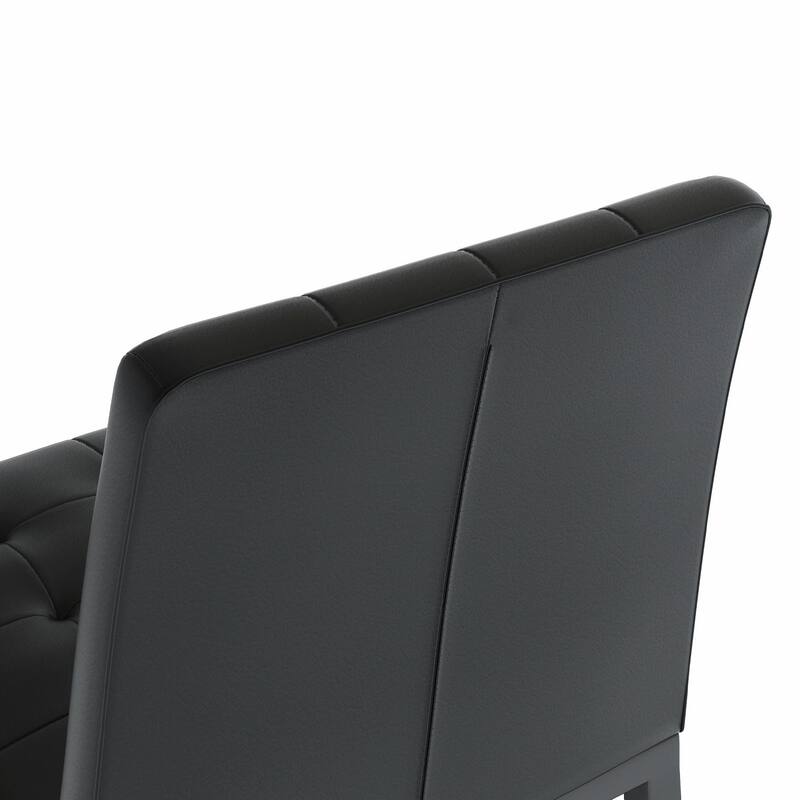 Modern High Stool with PU Seat and Metal Legs (Set of 2)
