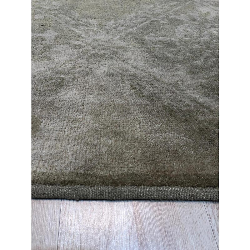 Beige Handmade Wool Transitional Rug 12' x 16' - Hand Knotted Natural Dyes Soft Pile Cotton Foundation - N/A