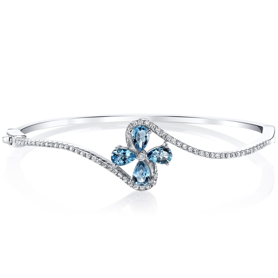 Oravo 2 ct Topaz Bangle Bracelet in Sterling Silver