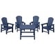 preview thumbnail 56 of 193, Laguna Kids Adirondack 5-Piece Square Table Dining Set Navy Blue