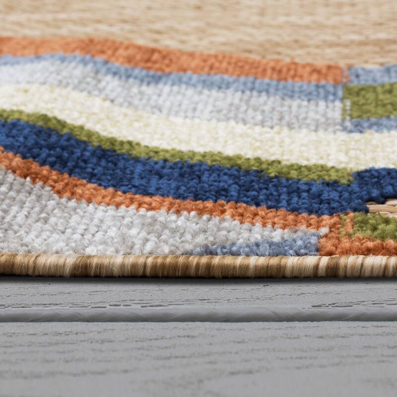 Karastan Boca Grande Geometric Stripe Indoor Outdoor Area Rug