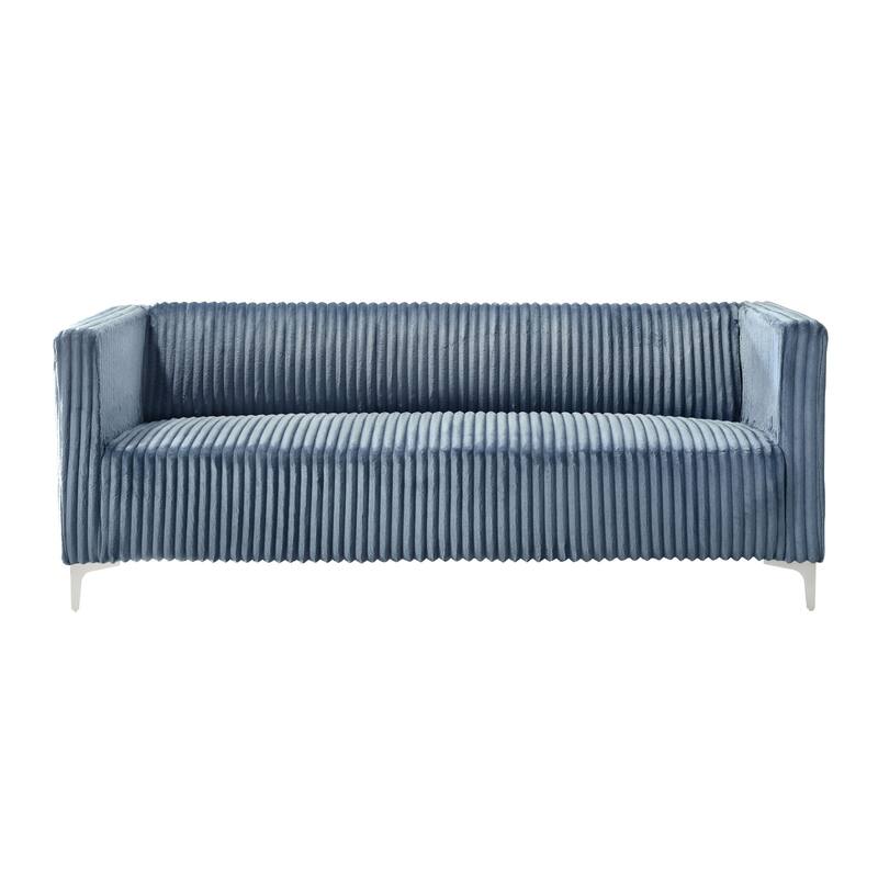 Clayfell Gavin 2-Piece Velvet Living Room Set with Loveseat and Sofa, Square Arm Design, Channel Tufted Upholstery