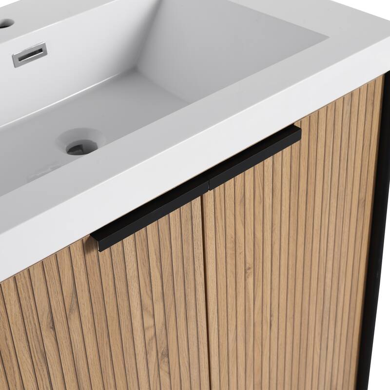 Beingnext 24"/30"/36"/48"/60" Bathroom Vanity with Sink, Freestanding Bathroom Vanity with Soft Close Door and Shelf